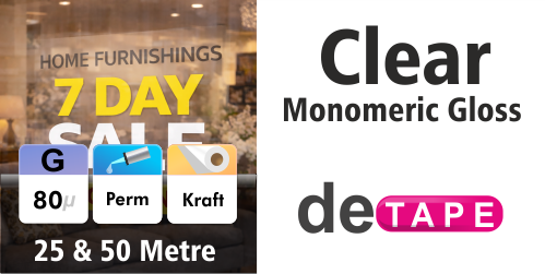 DeTape Clear Gloss Digital Monomeric 760mm - 25m