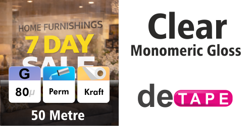DeTape Clear Gloss Digital 1370mm - Monomeric 50m