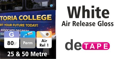 DeTape White Gloss Air Release 760mm AR - 50m