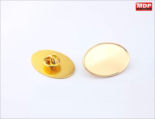 Oval Lapel Badge 23x32mm Gold - Single
