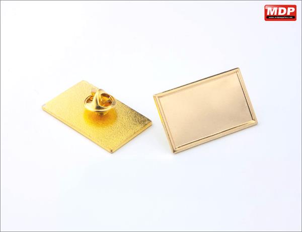 Rectangle Lapel Badge 33x20mm Gold - Single