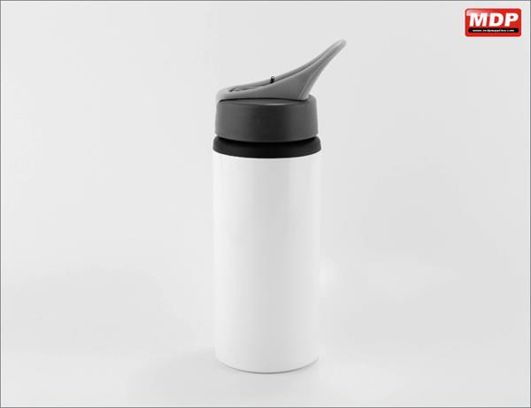Alu Sport Bottle With Straw 600ml White - Single