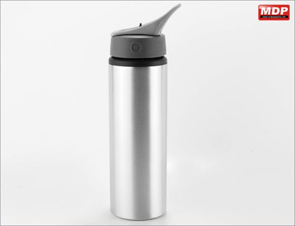 Alu Sport Bottle With Straw 750ml Silver - Single