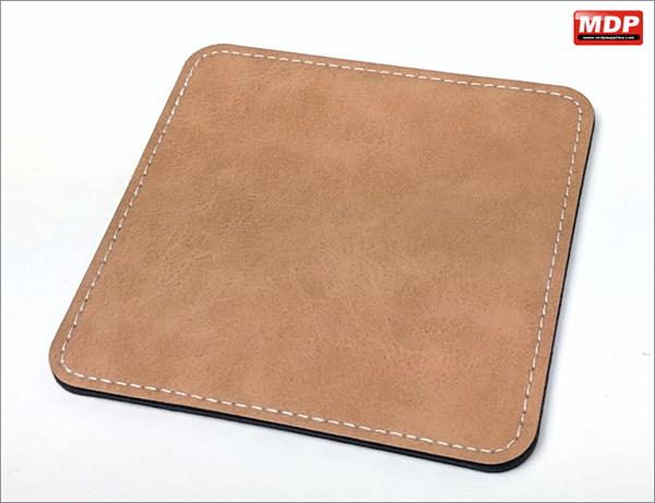 Dye Sub Coaster Square Leatherette Brown - Pack of 10