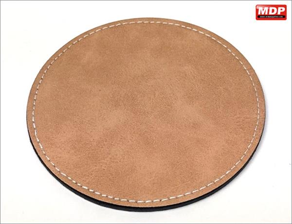 Dye Sub Coaster Round Leatherette Brown - Pack of 10
