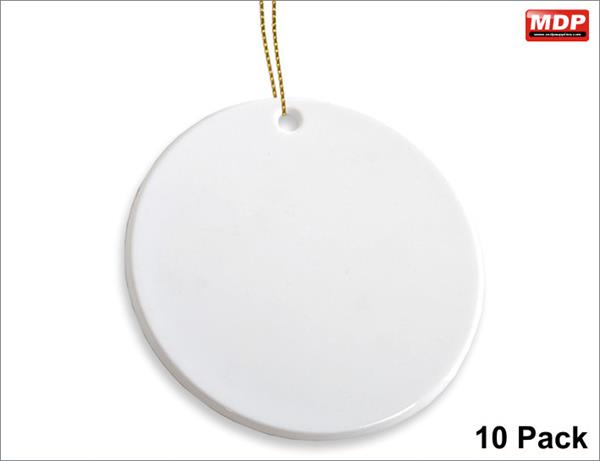 Dye Sub Polymer Round Decorations - 10 Pack