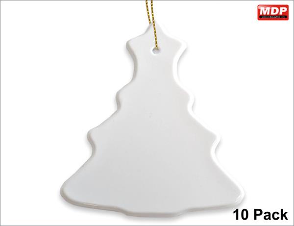 Dye Sub Polymer Tree Decorations - 10 Pack