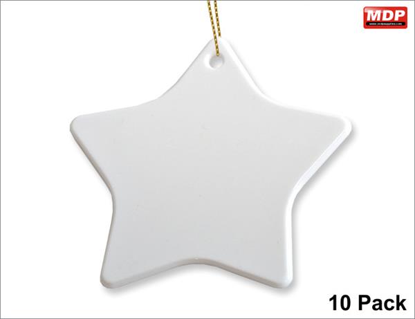 Dye Sub Polymer Star Decorations - 10 Pack