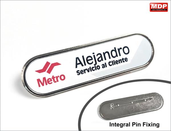 DS Name Badge Metal Oval - Single