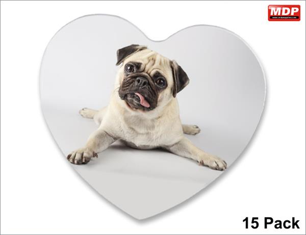 Dye Sub Fridge Magnet Polymer Heart - Pack of 15