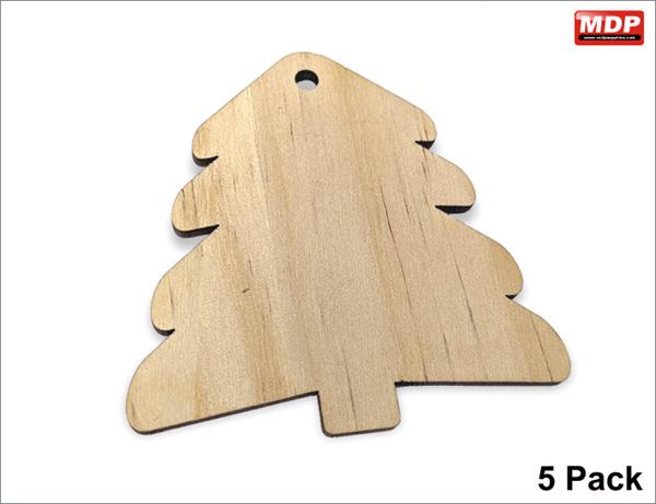Dye Sub Wood Christmas Trees 70x70mm - 5 Pack