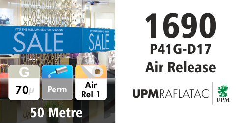 UPM 1690 White Gloss Airflow 1600mm - Polymeric 50m