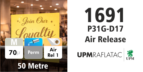 UPM 1691 White Matt Airflow 1600mm - Polymeric 50m